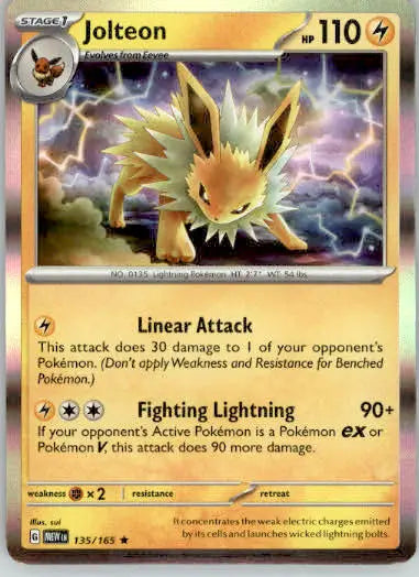 Jolteon - SV: Scarlet & Violet 151 - 135/165 - Holo NM - Pokémon Card Single