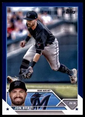 Jon Berti 2023 Topps Royal Blue #72 Miami Marlins - Baseball Card Single