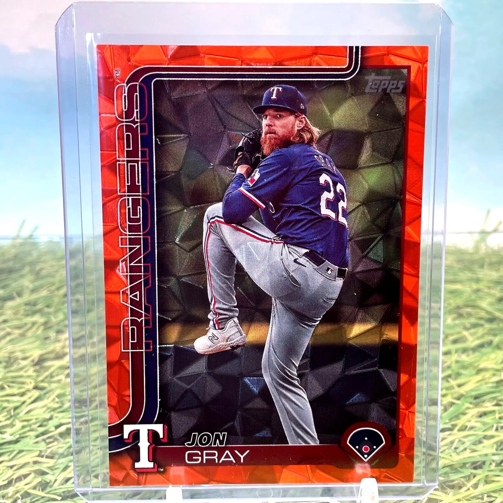 Jon Gray 2025 Topps Series 1 Orange Diamante /25 Texas Rangers - Baseball Card Single