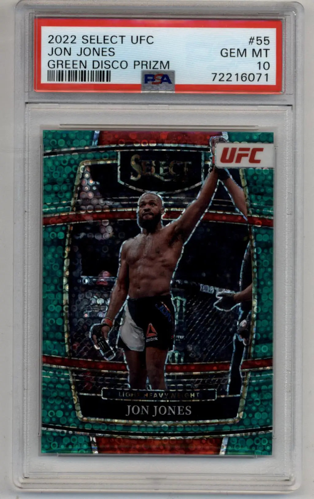 Jon Jones 2022 Select UFC #55 Green Disco 1/5 PSA 10 Gem Mint - UFC/MMA Card Single