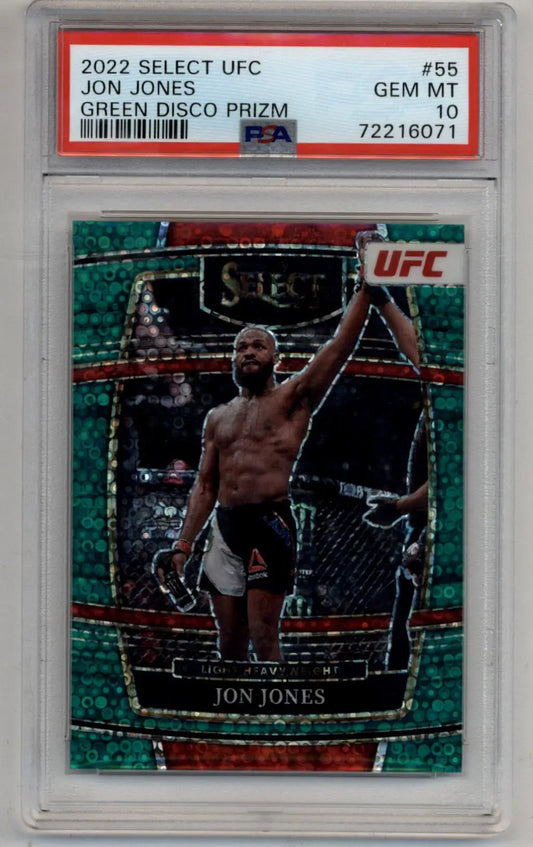Jon Jones 2022 Select UFC #55 Green Disco 1/5 PSA 10 Gem Mint - UFC/MMA Card Single