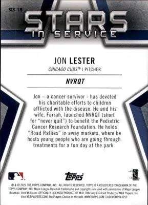 Jon Lester 2021 Topps Stars in Service Blue #SIS-18 Chicago Cubs - Baseball Card Single