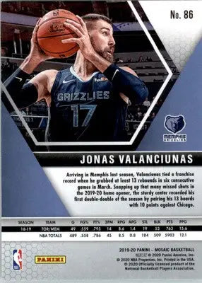 Jonas Valanciunas - 2019-20 Panini Mosaic - #86 - Basketball - Basketball Card Single
