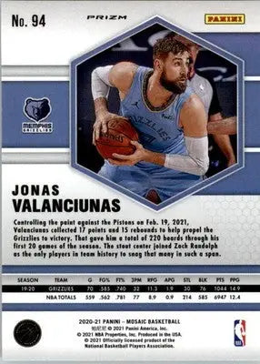 Jonas Valanciunas - 2020-21 Panini Mosaic - #94 - Mosaic Reactive Blue - Basketball Card Single