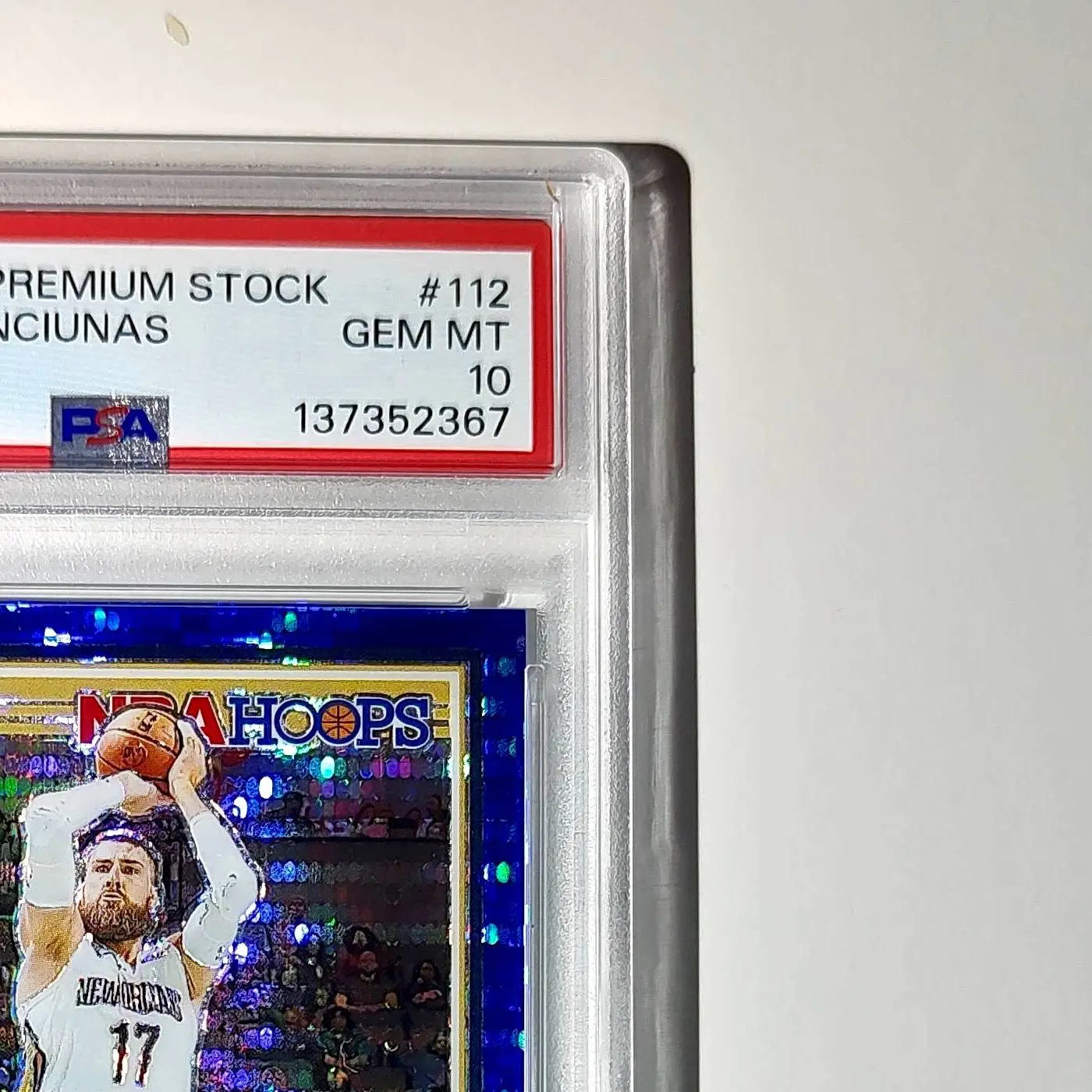Jonas Valanciunas 2023 Panini Hoops Premium #112 40/75 Blue Pulsar PSA 10 Gem - Basketball Card Single