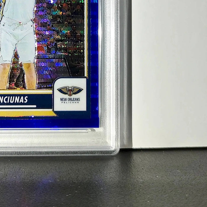 Jonas Valanciunas 2023 Panini Hoops Premium #112 40/75 Blue Pulsar PSA 10 Gem
