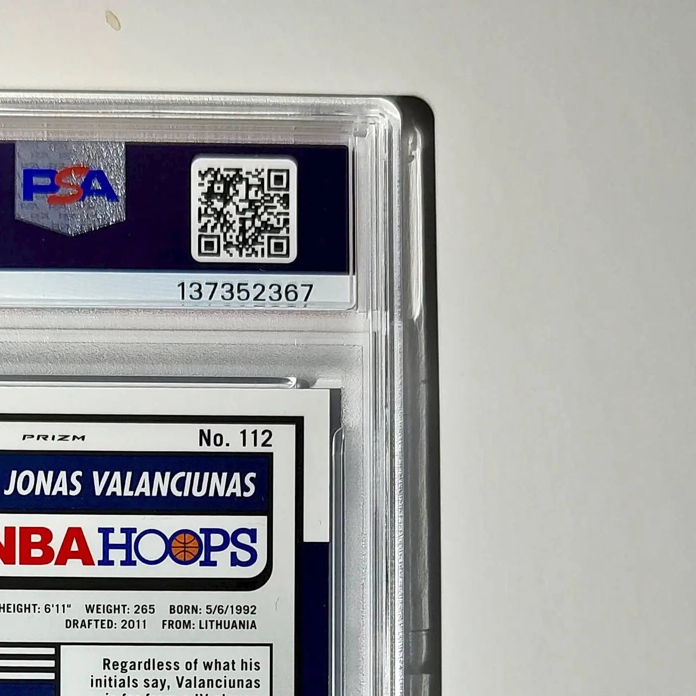 Jonas Valanciunas 2023 Panini Hoops Premium #112 40/75 Blue Pulsar PSA 10 Gem - Basketball Card Single