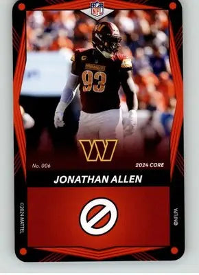 Jonathan Allen - 2024 UNO Elite Core Edition - Red - #006 - Football - Football Card Single