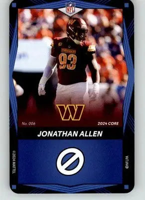 Jonathan Allen - 2024 UNO Elite Core Edition - Yellow - #006 - Football