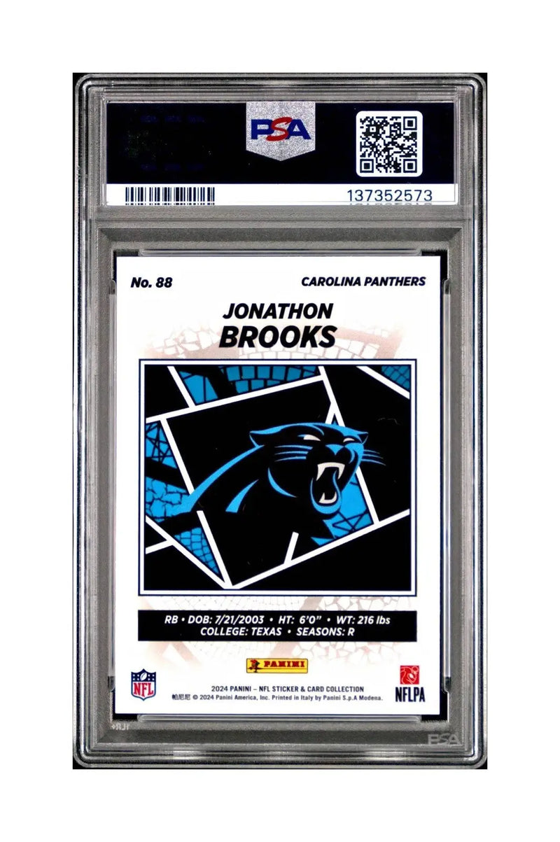 Jonathan Brooks Rookie 2024 Panini Sticker Collection 6/349 #88 Blue Foil PSA 9 - Other