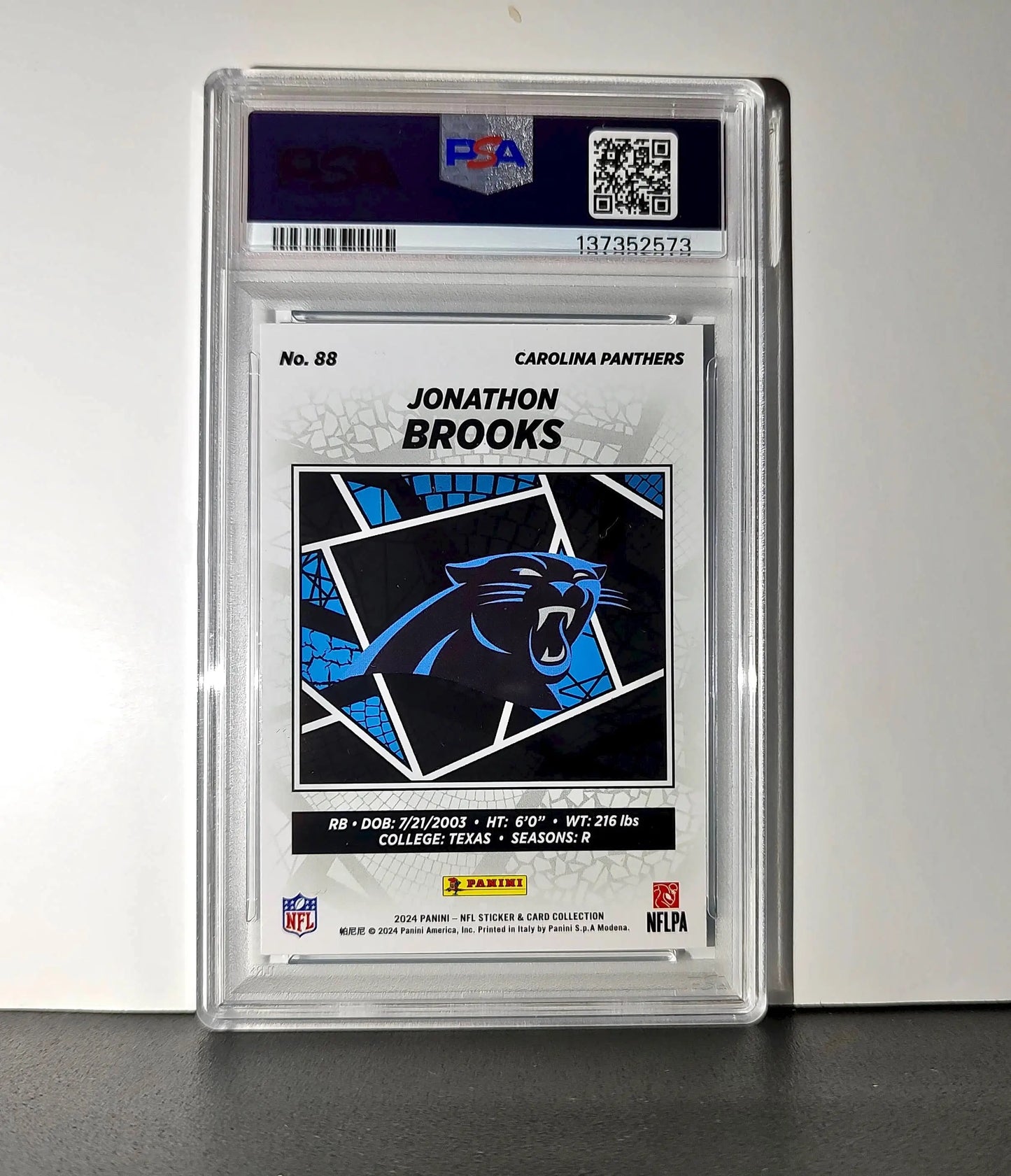 Jonathan Brooks Rookie 2024 Panini Sticker Collection 6/349 #88 Blue Foil PSA 9 - Other