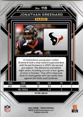 Jonathan Greenard - 2022 Panini Prizm - #118 - Silver Football - Football Card Single