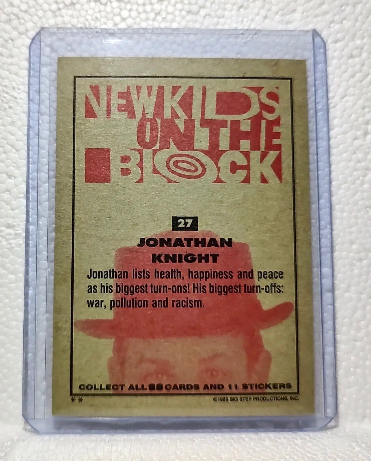 Jonathan Knight 1989 New Kids on the Block #27 Trading Card - Entertainment Card Single