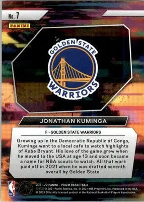 Jonathan Kuminga - 2021-22 Panini Prizm - #7 - Instant Impact Basketball - Basketball Card Single