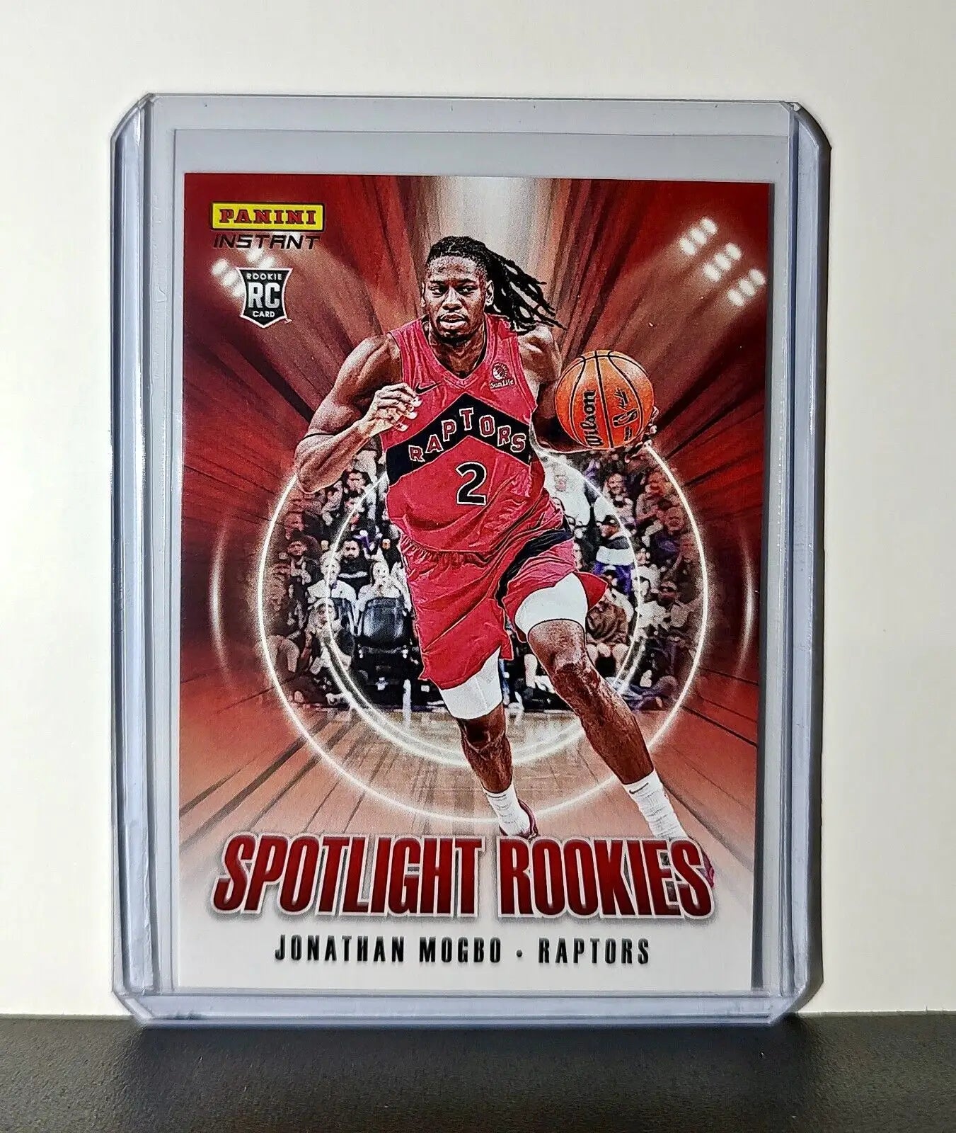 Jonathan Mogbo Rookie 2024-25 Panini Spotlight Rookies NBA #30 Raptors 1 of 170 - Basketball Card Single
