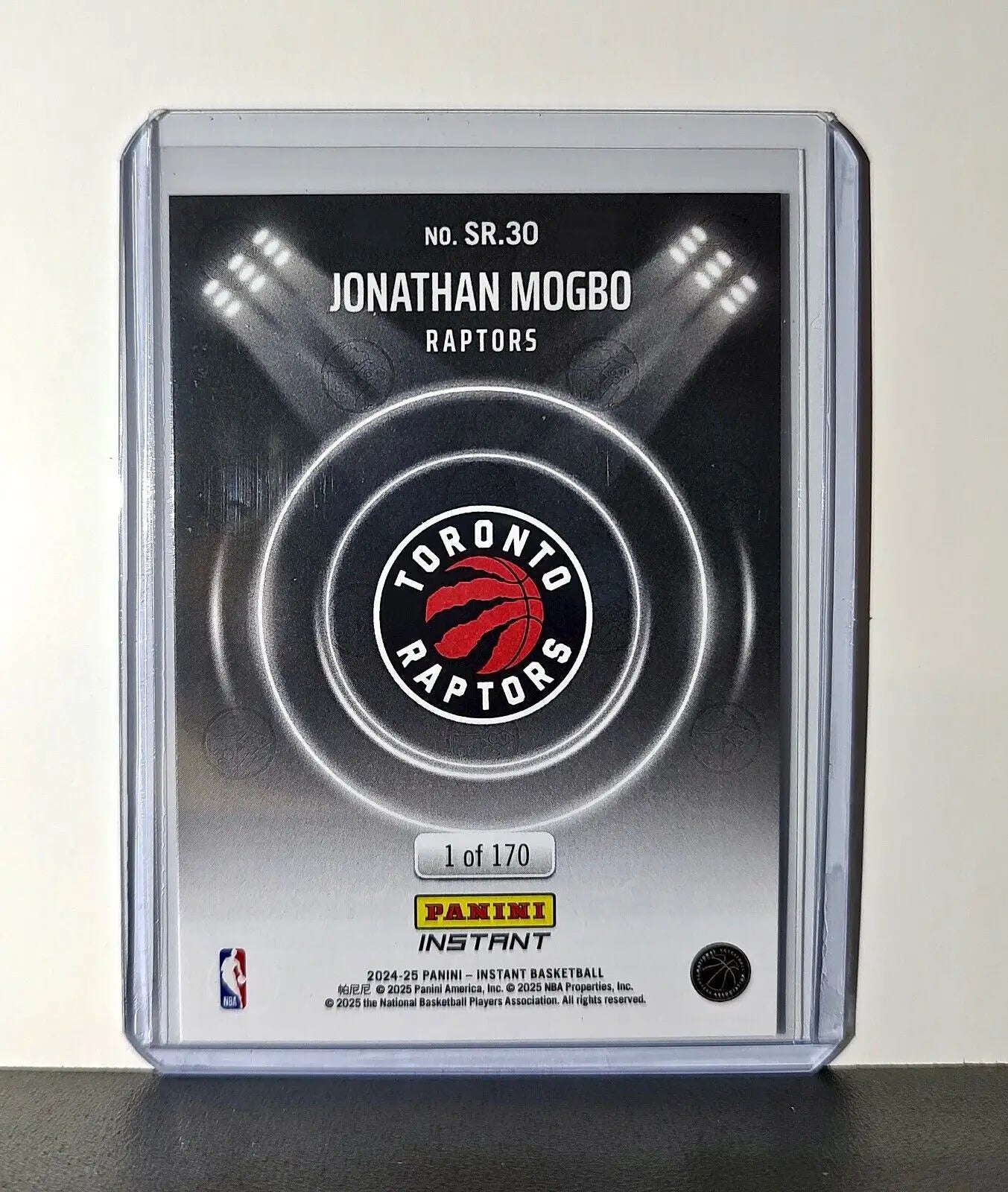 Jonathan Mogbo Rookie 2024-25 Panini Spotlight Rookies NBA #30 Raptors 1 of 170 - Basketball Card Single