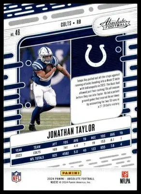 Jonathan Taylor 2024 Panini Absolute Retail #46 Indianapolis Colts - Football Card Single