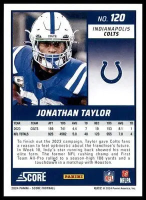 Jonathan Taylor 2024 Score #120 Indianapolis Colts - Football Card Single