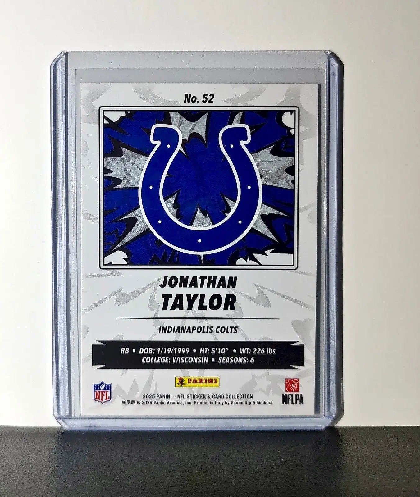 Jonathan Taylor 2025 Panini NFL #52 Sticker Card Indianapolis Colts