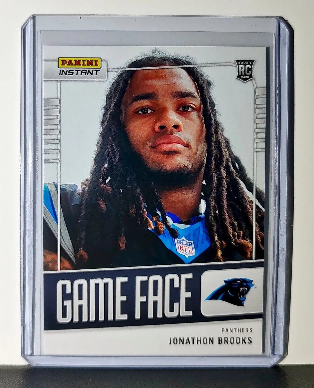 Jonathon Brooks 2024 Panini Game Face #15 NFL Rookie Card Panthers 1/331 - Football Card Single