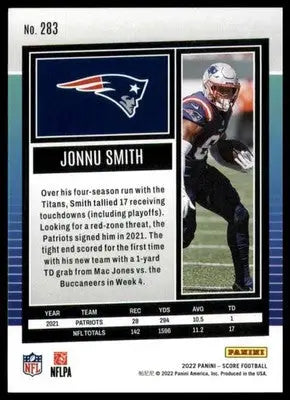 Jonnu Smith 2022 Score #283 New England Patriots - Football Card Single