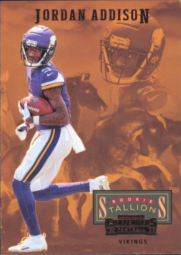 Jordan Addison 2023 Panini Contenders Rookie Stallions Bronze #24 Vikings Card - Football Card Single