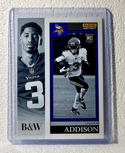 Jordan Addison 2023 Panini NFL #19 Black & White Rookies Card Vikings 1/216 - Football Card Single