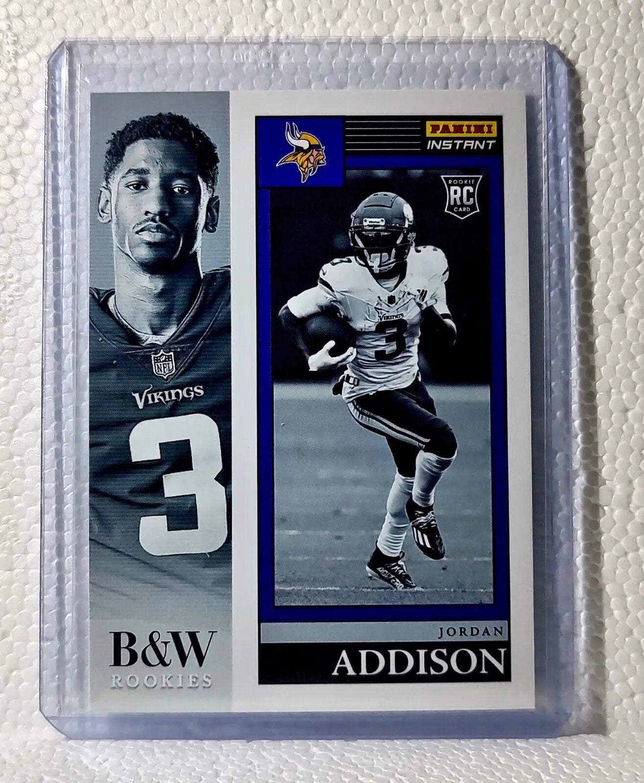 Jordan Addison 2023 Panini NFL #19 Black & White Rookies Card Vikings 1/216 - Football Card Single