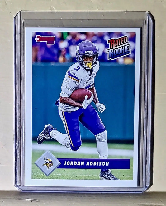 Jordan Addison 2023 Panini NFL Rated Rookie Retro #19 Card Vikings 1/629 - Football Card Single