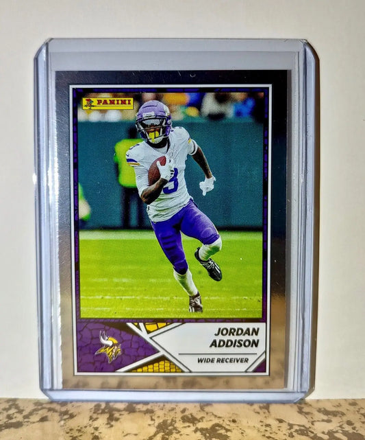 Jordan Addison 2024 Panini NFL #2 Silver Foil Sticker Card Minnesota Vikings - Football Card Single