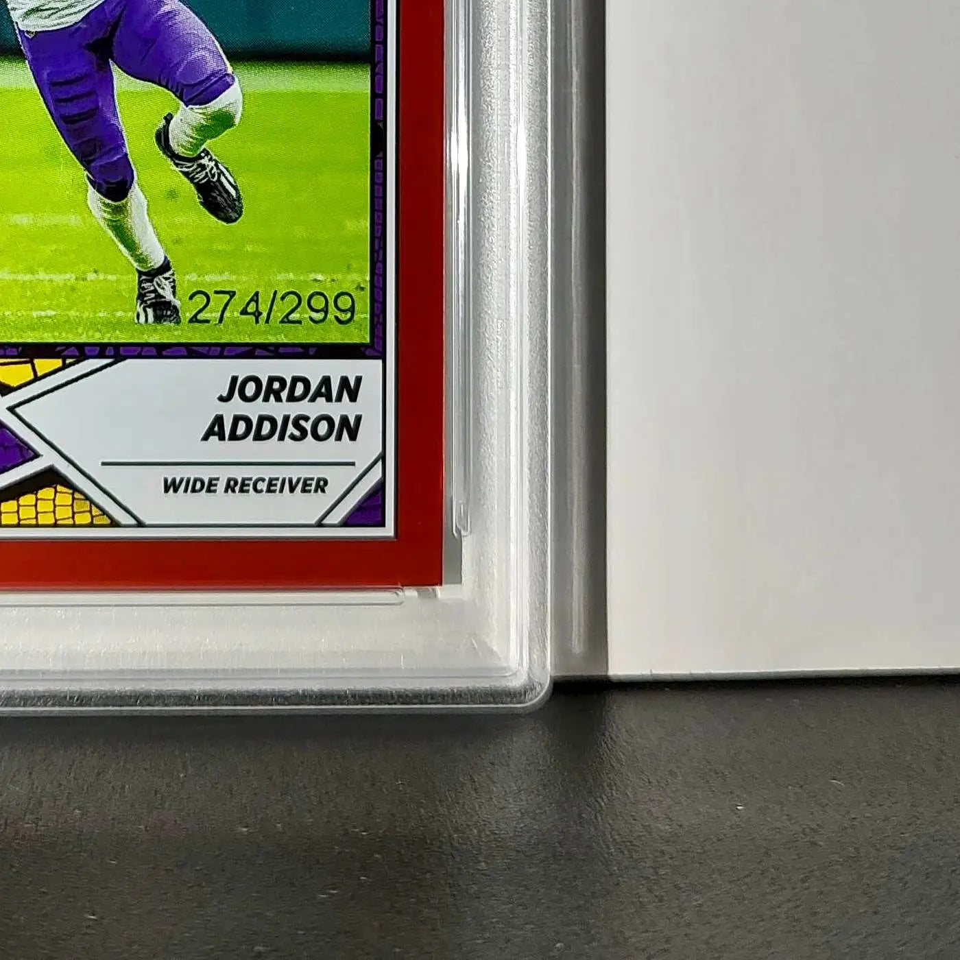 Jordan Addison 2024 Panini Sticker Collection 274/299 #2 Red Foil PSA 9 Mint