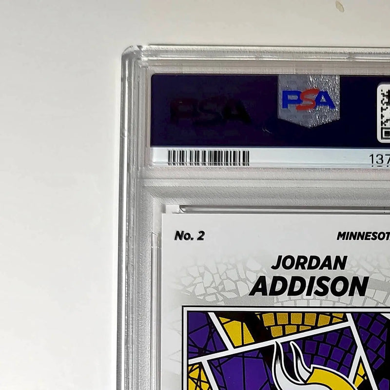 Jordan Addison 2024 Panini Sticker Collection 274/299 #2 Red Foil PSA 9 Mint