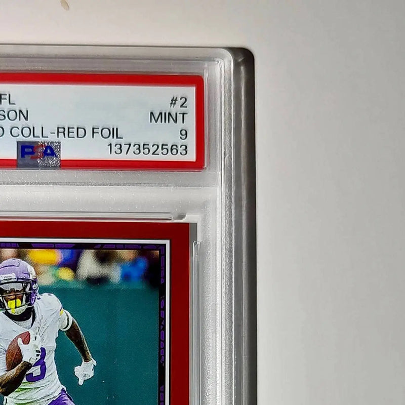 Jordan Addison 2024 Panini Sticker Collection 274/299 #2 Red Foil PSA 9 Mint
