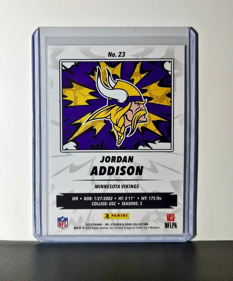 Jordan Addison 2025 Panini NFL #23 Sticker Card Minnesota Vikings