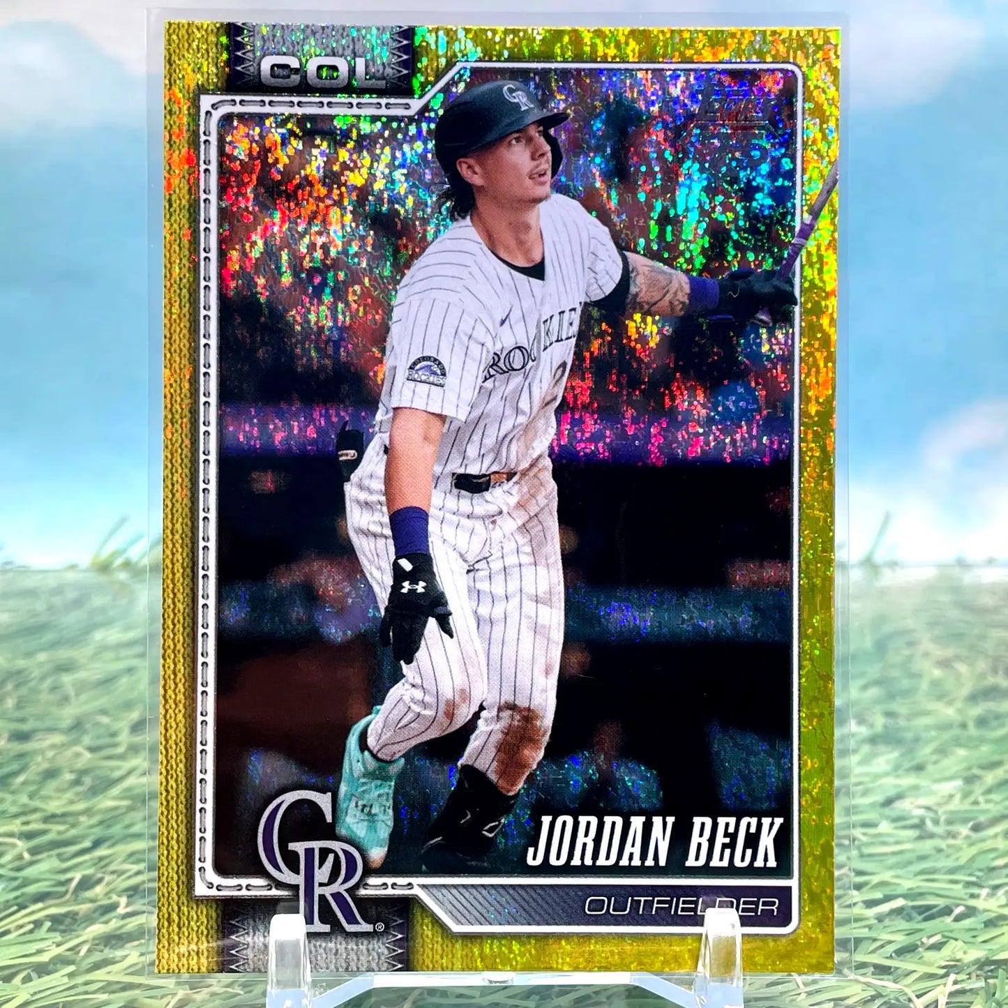 JORDAN BECK 2026 Topps Series 1 Yellow Holo Foil /399 Rockies #12 KM35 - Baseball Card Single