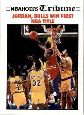 Jordan Bulls Win First NBA Title - 1991-92 Hoops - #542 - Basketball - Basketball Card Single