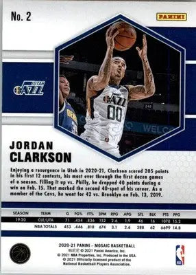 Jordan Clarkson - 2020-21 Panini Mosaic - #2 - Basketball - Basketball Card Single