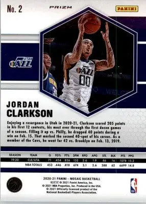 Jordan Clarkson - 2020-21 Panini Mosaic - #2 - Mosaic Green Basketball - Basketball Card Single