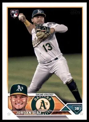 Jordan Díaz Rookie 2023 Topps #423 Oakland Athletics - Baseball Card Single