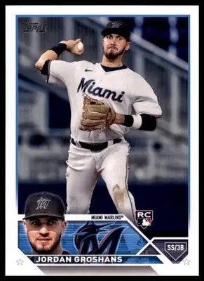 Jordan Groshans Rookie 2023 Topps #386 Miami Marlins - Baseball Card Single