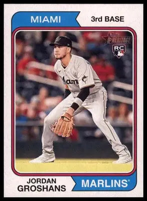 Jordan Groshans Rookie 2023 Topps Heritage #123 Miami Marlins - Baseball Card Single