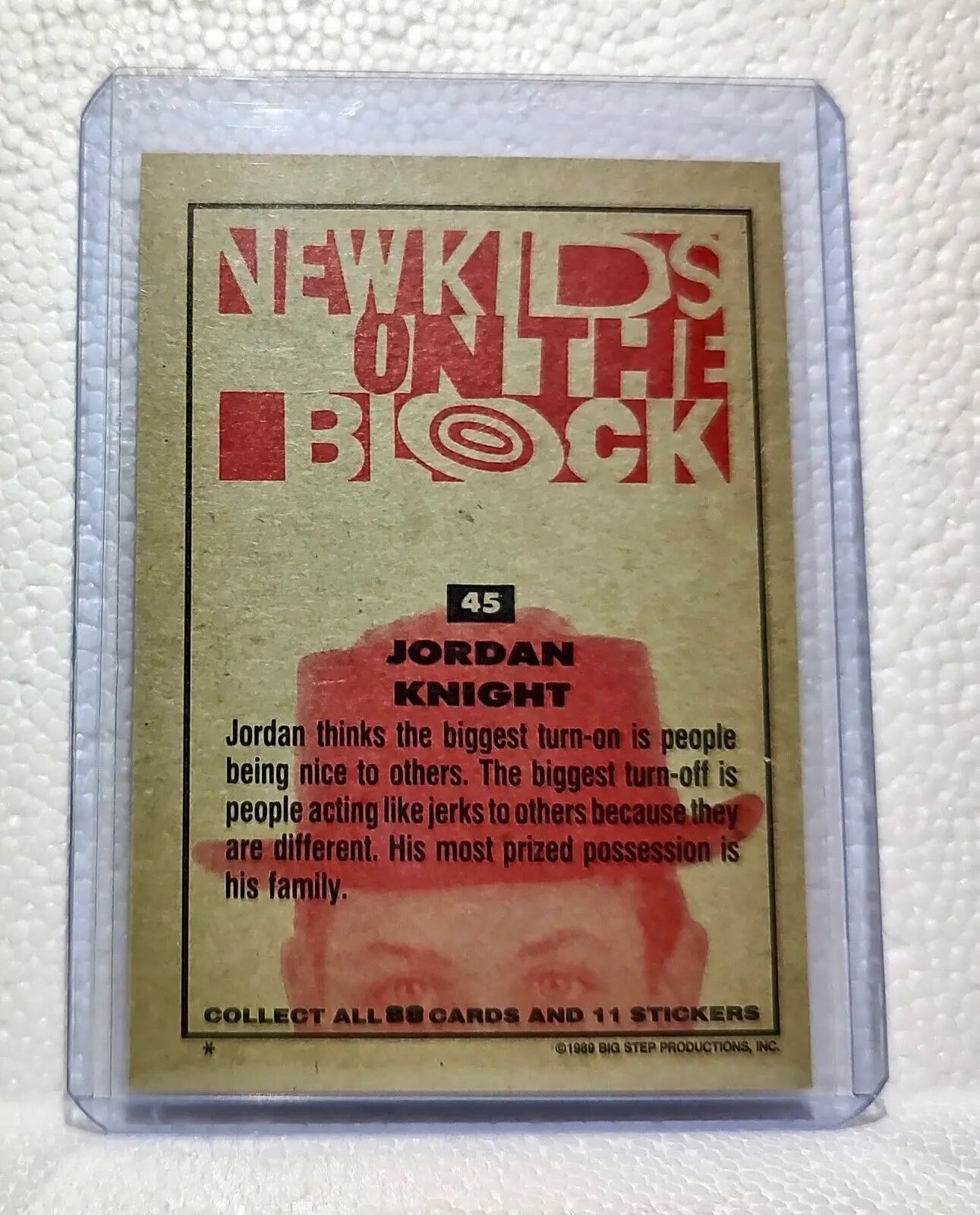 Jordan Knight 1989 New Kids on the Block #45 Trading Card - Music Card Single