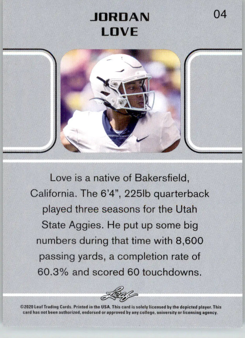 Jordan Love - 2020 Leaf - #04 - Football - Football Card Single