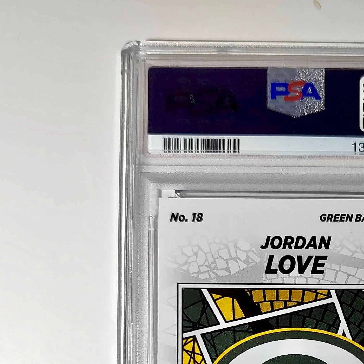 Jordan Love 2024 Panini Sticker Collection 024/099 #18 Purple Foil PSA 8 NM-MT - Football Card Single
