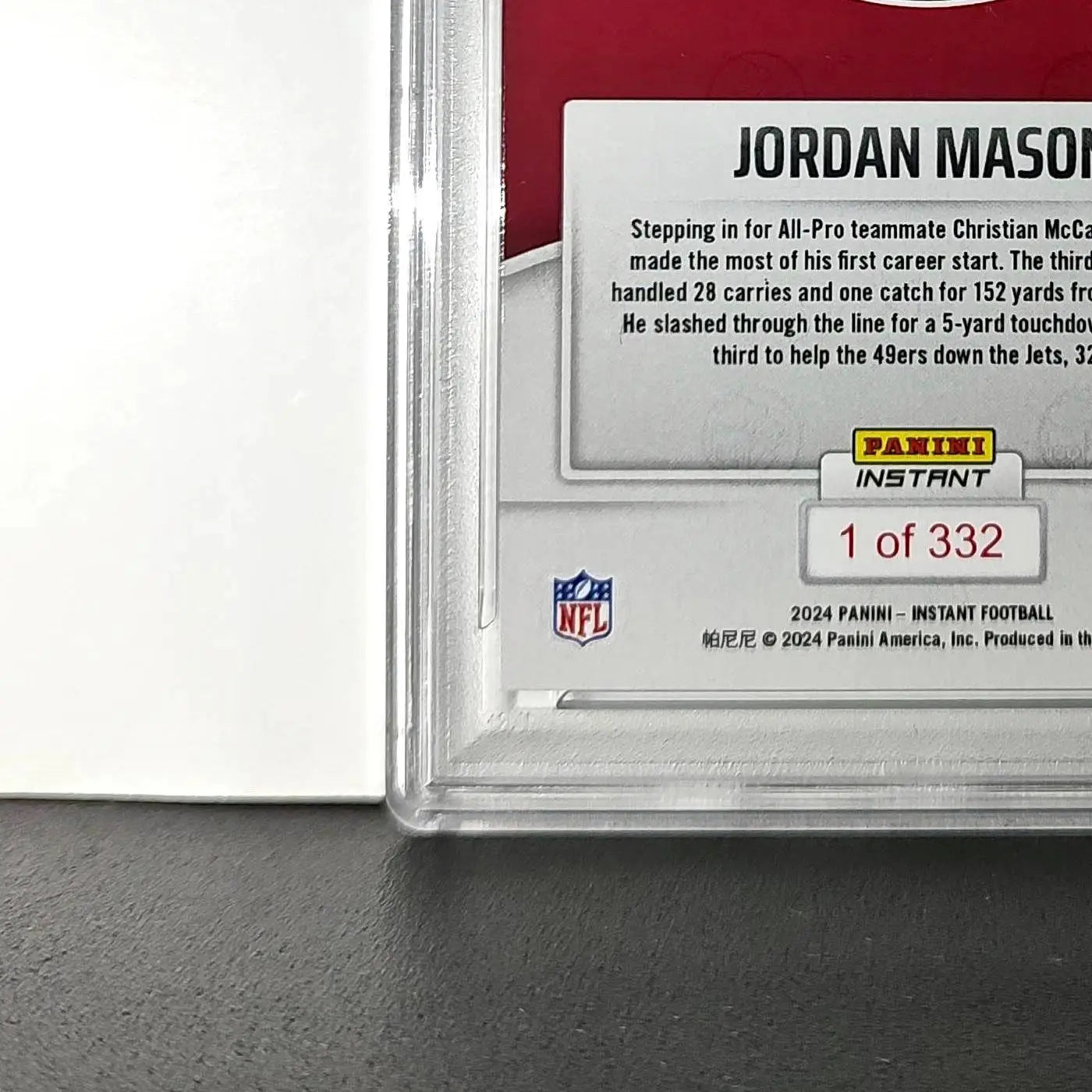 Jordan Mason Rookie 2024 Panini Instant NFL #34 PSA 10 Gem Mint