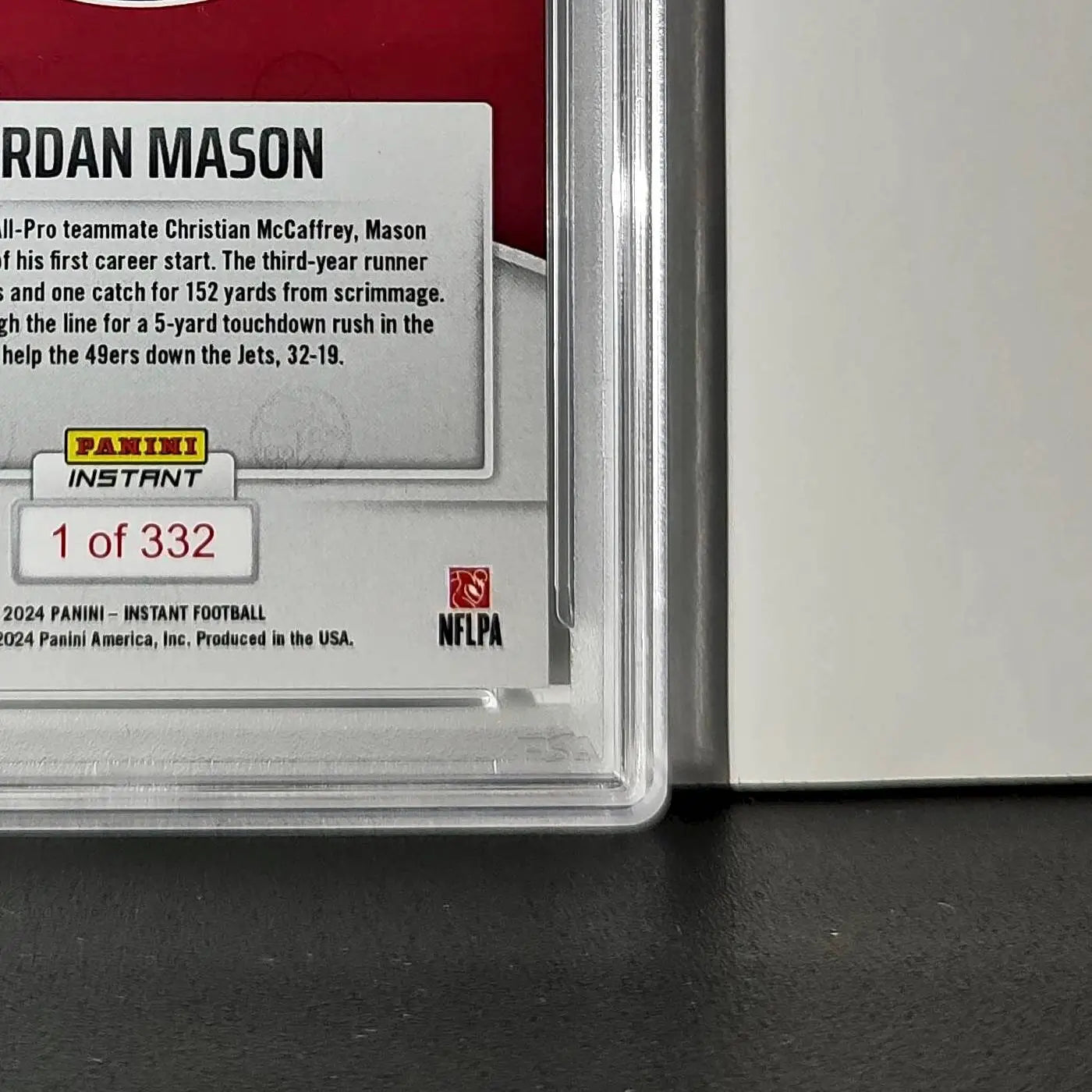 Jordan Mason Rookie 2024 Panini Instant NFL #34 PSA 10 Gem Mint