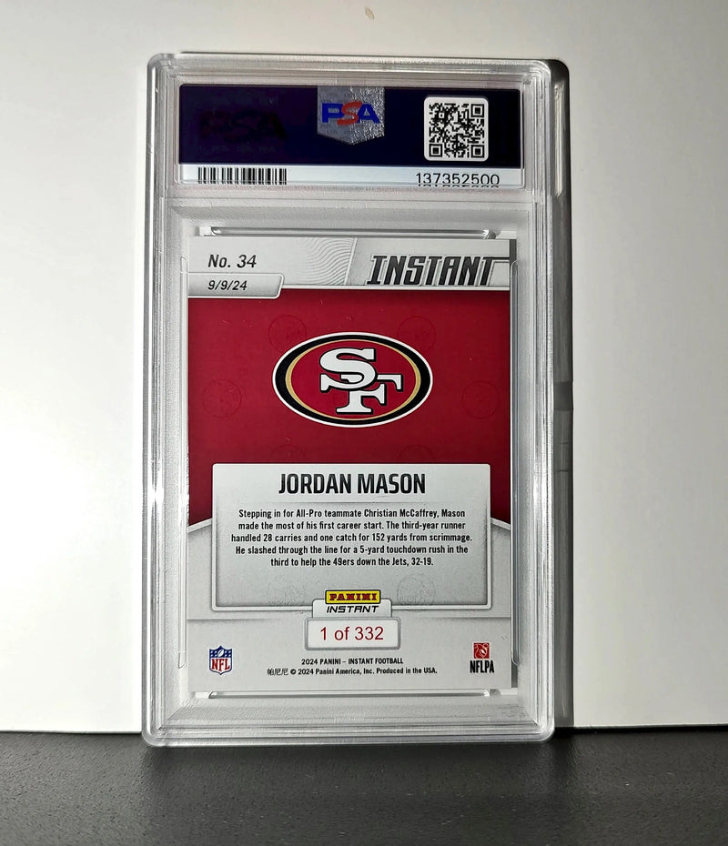 Jordan Mason Rookie 2024 Panini Instant NFL #34 PSA 9 Mint