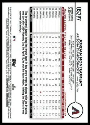 Jordan Montgomery 2024 Topps Update #US297 Arizona Diamondbacks - Baseball Card Single