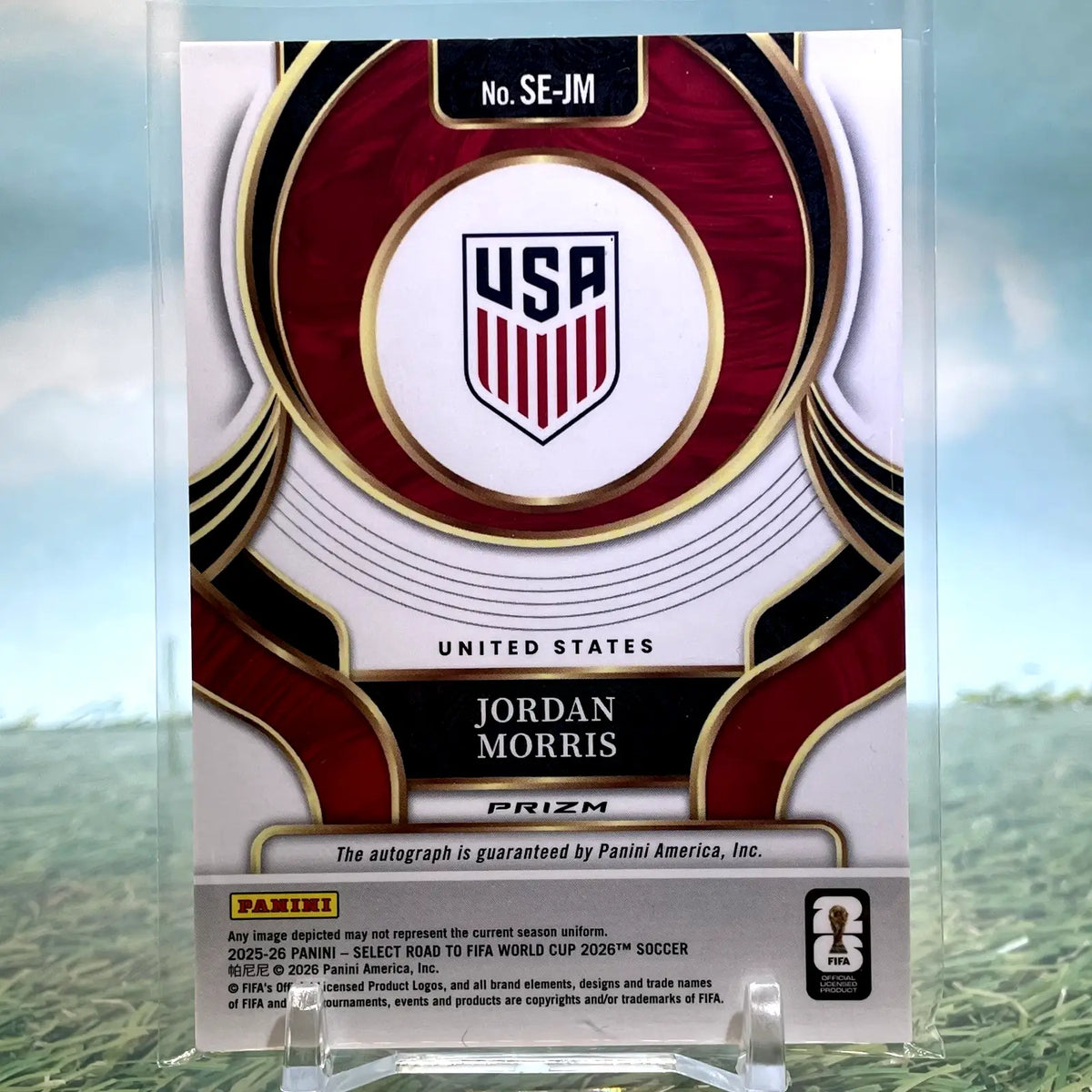 Jordan Morris 2025 Panini Select FIFA World Cup #SE-JM Signatures Auto USA - Soccer Card Single
