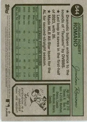 Jordan Romano - 2023 Topps Heritage - #544 - Baseball - Baseball Card Single